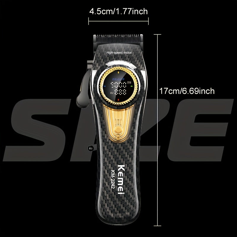 Cortapelos de alta gama KM-2242 con recortadora eléctrica y base de carga, herramienta profesional para cortes de cabello