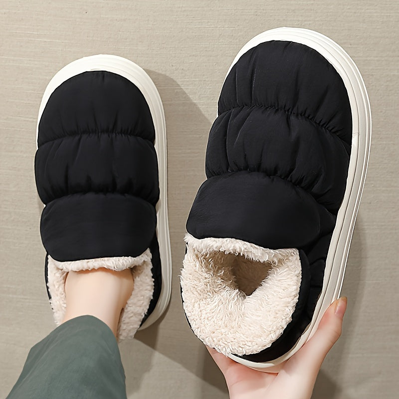 Women's Plush Lined Indoor Slippers Non-slip Cozy Warm Shoes