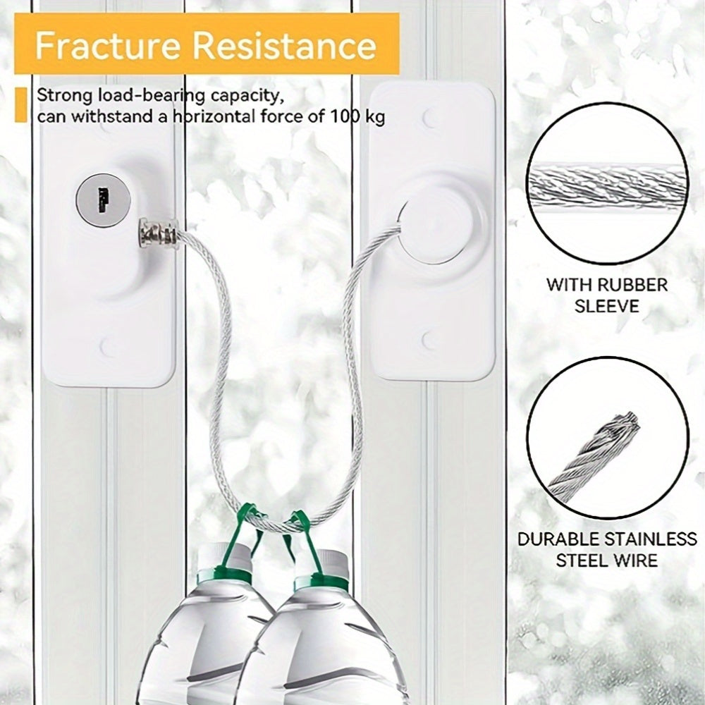 2-Pack UPVC Window Locks Set Childproof Security with Keys and Screws