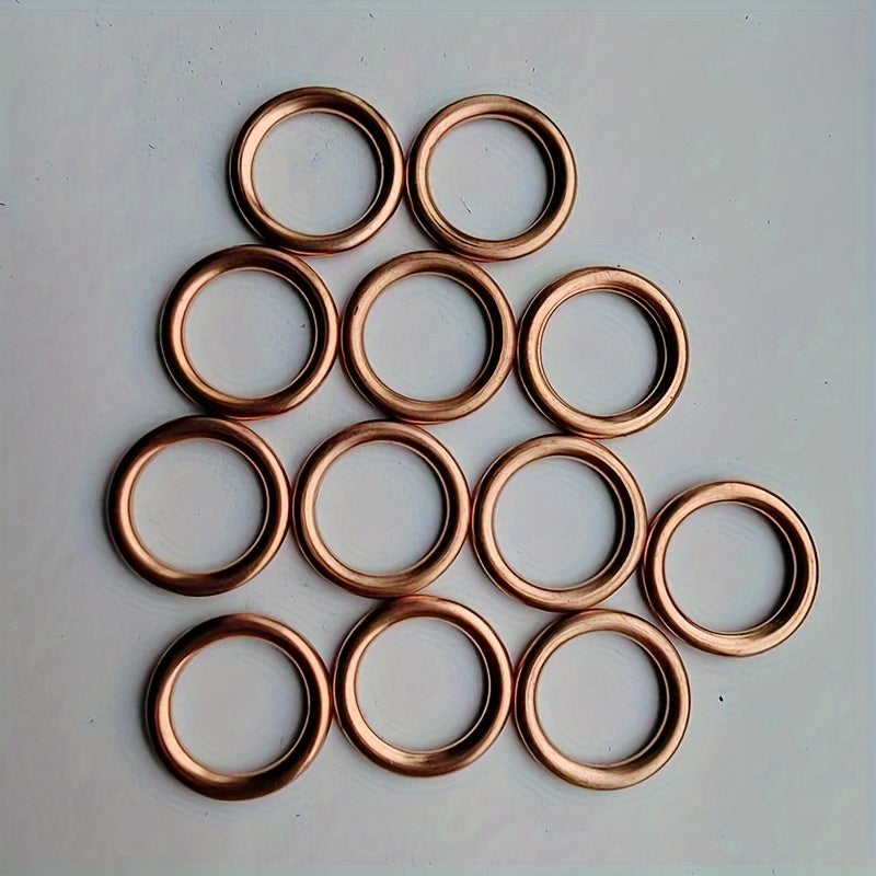 12 Pcs M14 Aluminum Oil Drain Plug Crush Washers for Vehicles