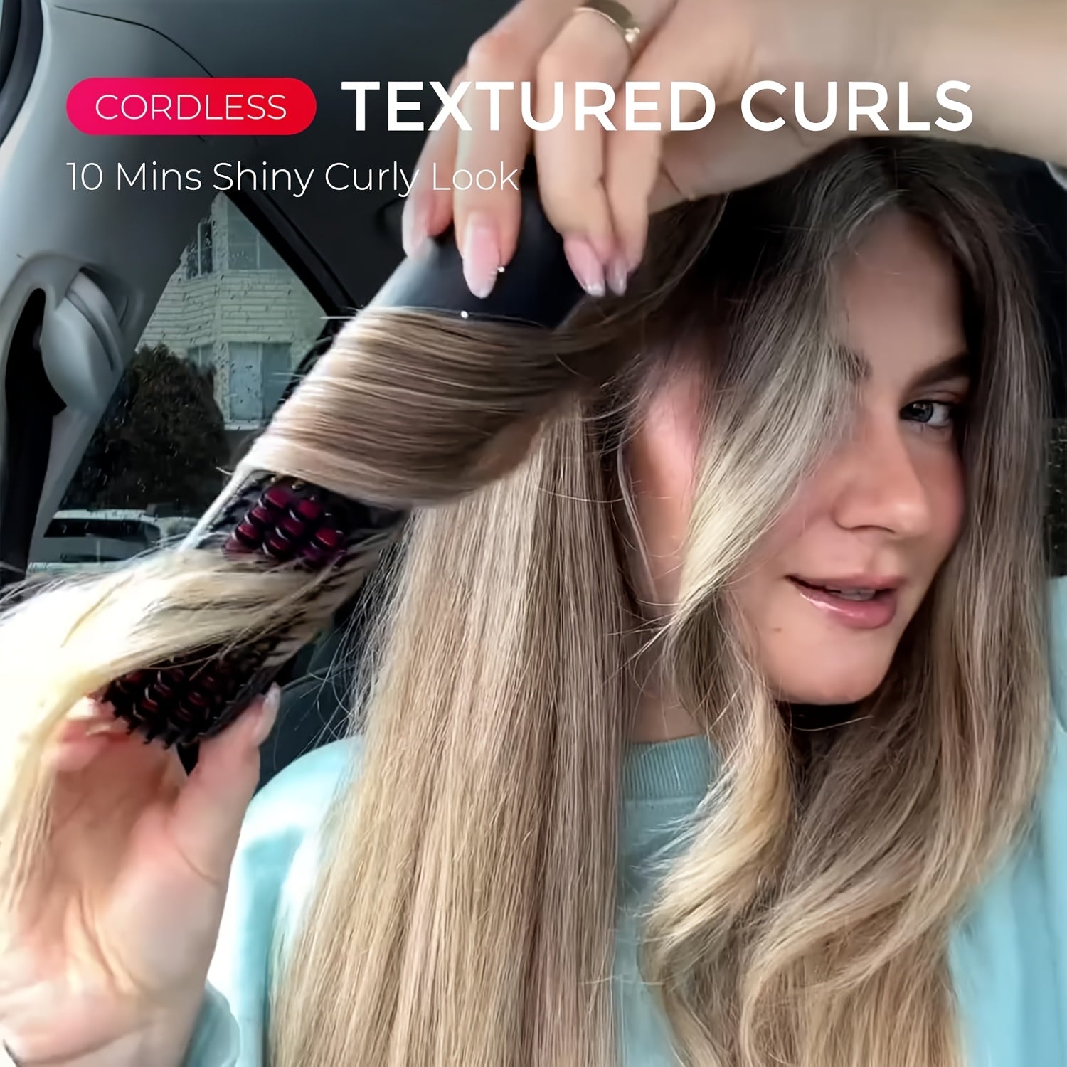 Travel-size cordless hair straightener brush for women fast heating USB rechargeable