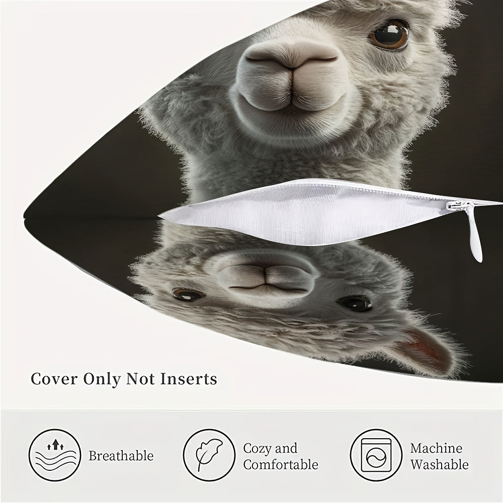 Christmas Alpaca Pillow Cover Double-Sided Print Square Home Decor