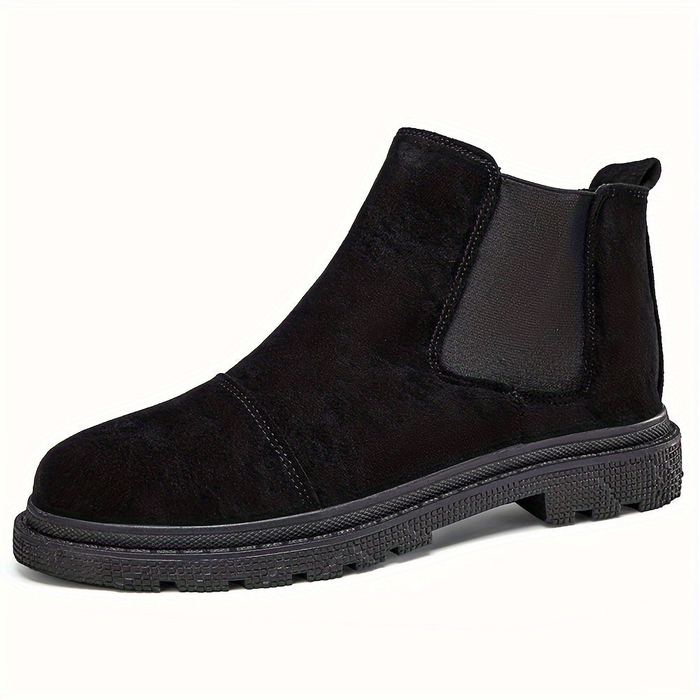 Botines Chelsea para hombre de color sólido, tela, suela antideslizante de EVA, zapatos casuales para tobillo