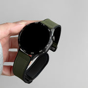 Green Silicone Watch Strap for Smartwatches with Magnetic Metal Clasp Compatible with Galaxy Garmin Xiaomi Huawei