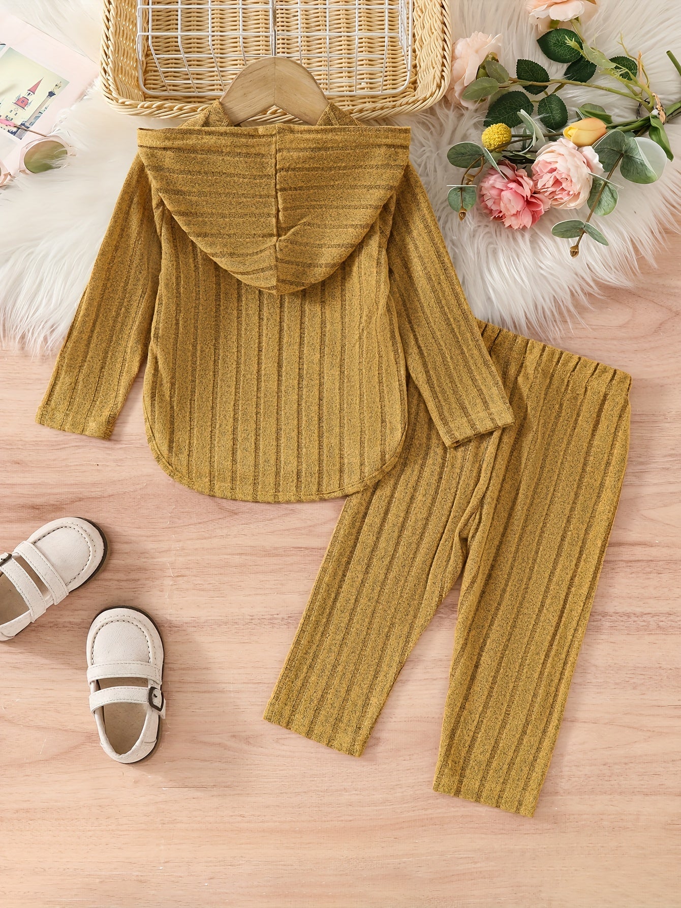 Girls Hooded Striped Pants Set Long Sleeve Spring Fall Casual Kids 12 and Under