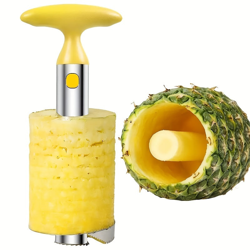 Stainless Steel Pineapple Corer and Slicer, Rustproof, Easy to Use, Detachable Handle