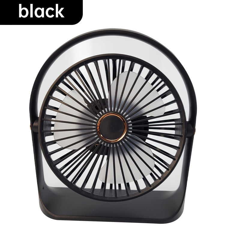 Portable USB Rechargeable Fan 1200mAh Battery 5-Speed Table Fan for Home Office Outdoor