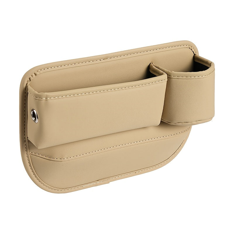 Black Universal Car Seat Gap Organizer with Cup Holder and Armrest Storage