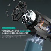 Mini Turbine Fan with 90000 RPM Brushless Motor Rechargeable 4000mAh Battery for Camping Car Cleaning and BBQ