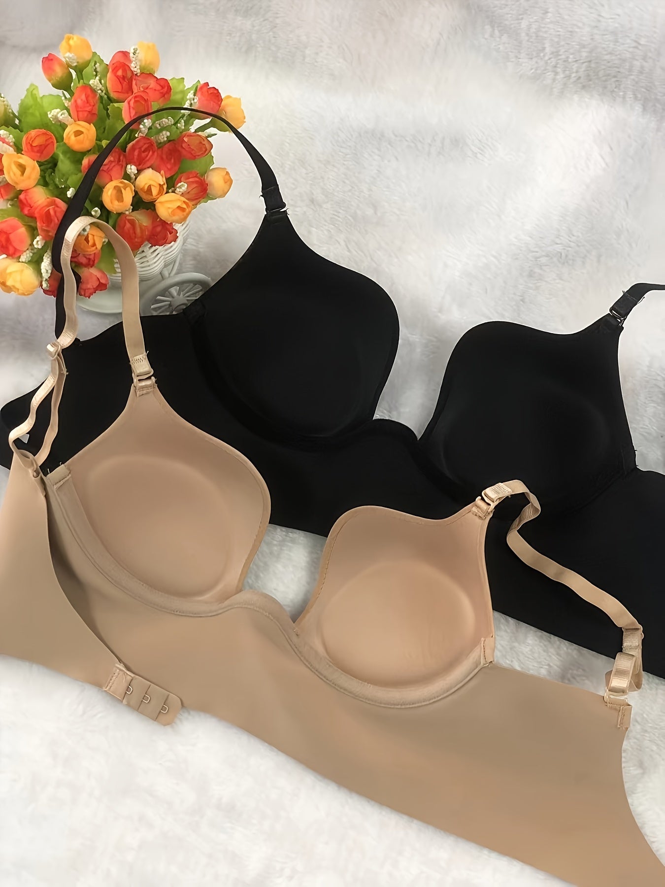 Seamless U-Shaped Back Bra Set of 2 for Women Lingerie