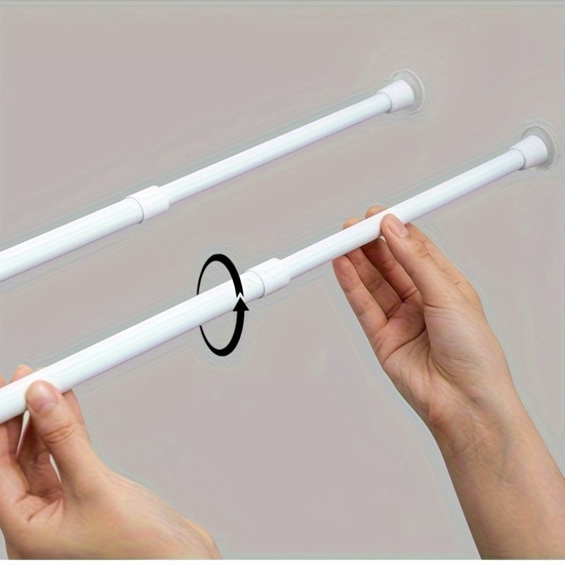 Adjustable Cast Iron Spring Tension Rod for Closet and Bathroom Storage