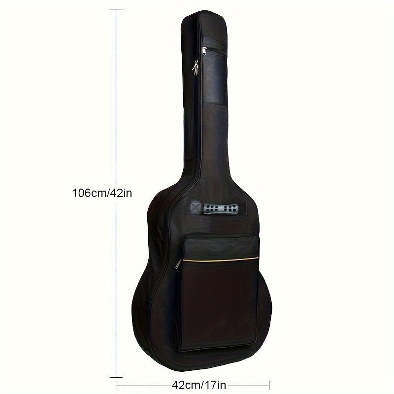 Estuche negro para guitarra con acolchado de 104,14cm, resistente al agua, tela, correas ajustables para el hombro