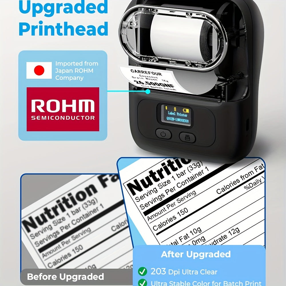 Impresora térmica portátil para etiquetas de código de barras, joyería, ropa y envío 20-50mm