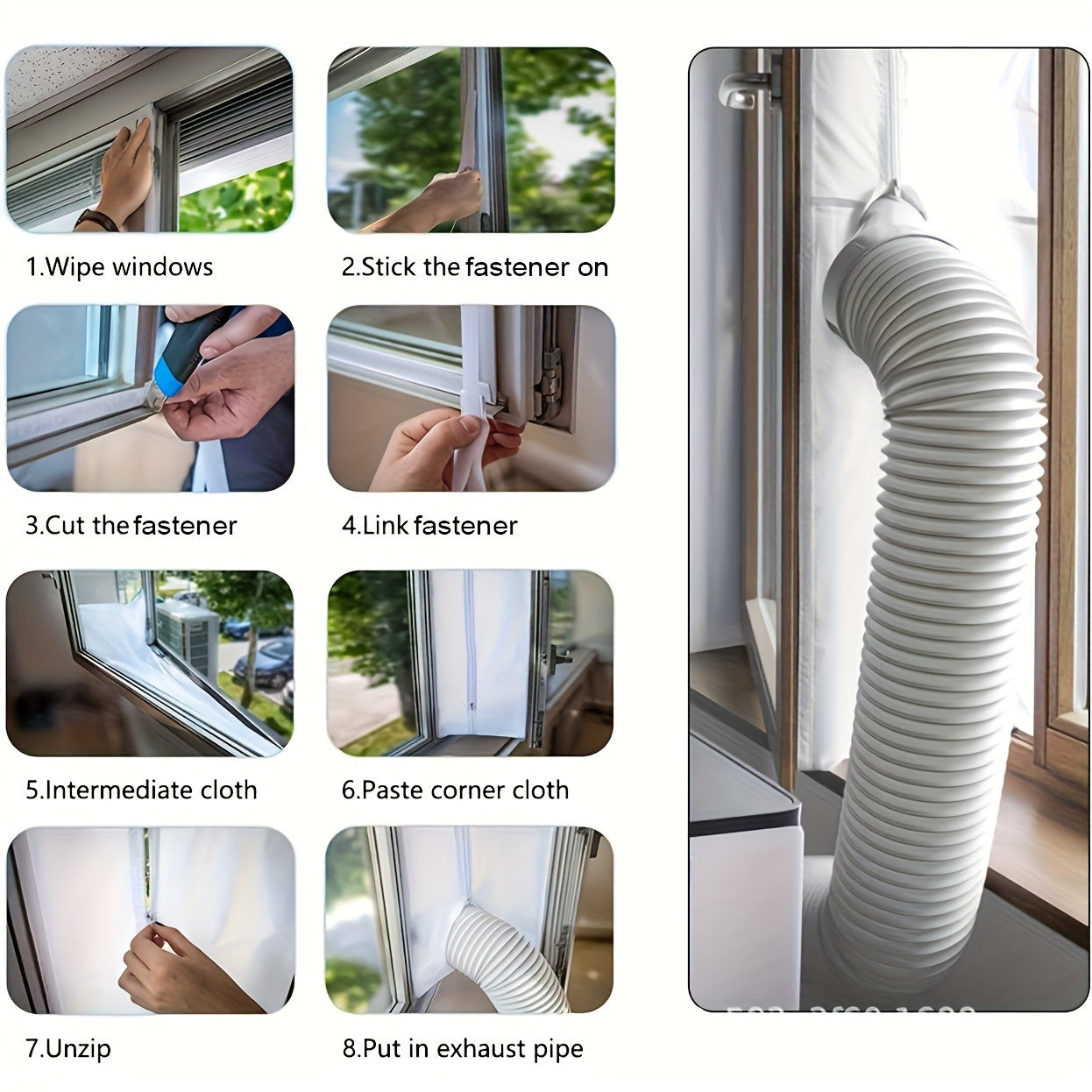 1 кусок прочной нейлоновой уплотнительной ткани для кондиционера воздуха — не требует электропитания, идеально подходит для раздвижных дверей и окон