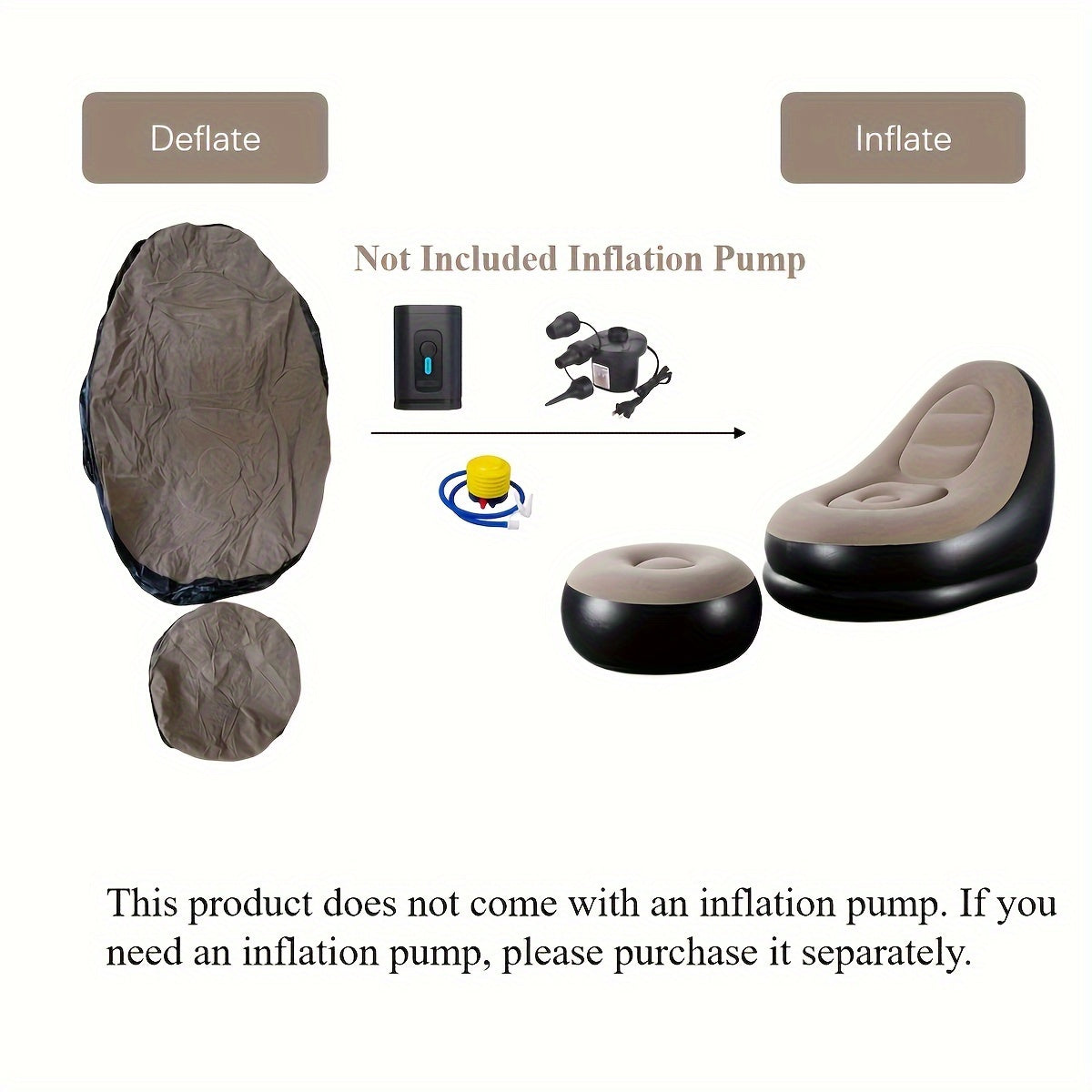 Sofá inflable portátil para salón, uso en interiores y exteriores, color mezclado