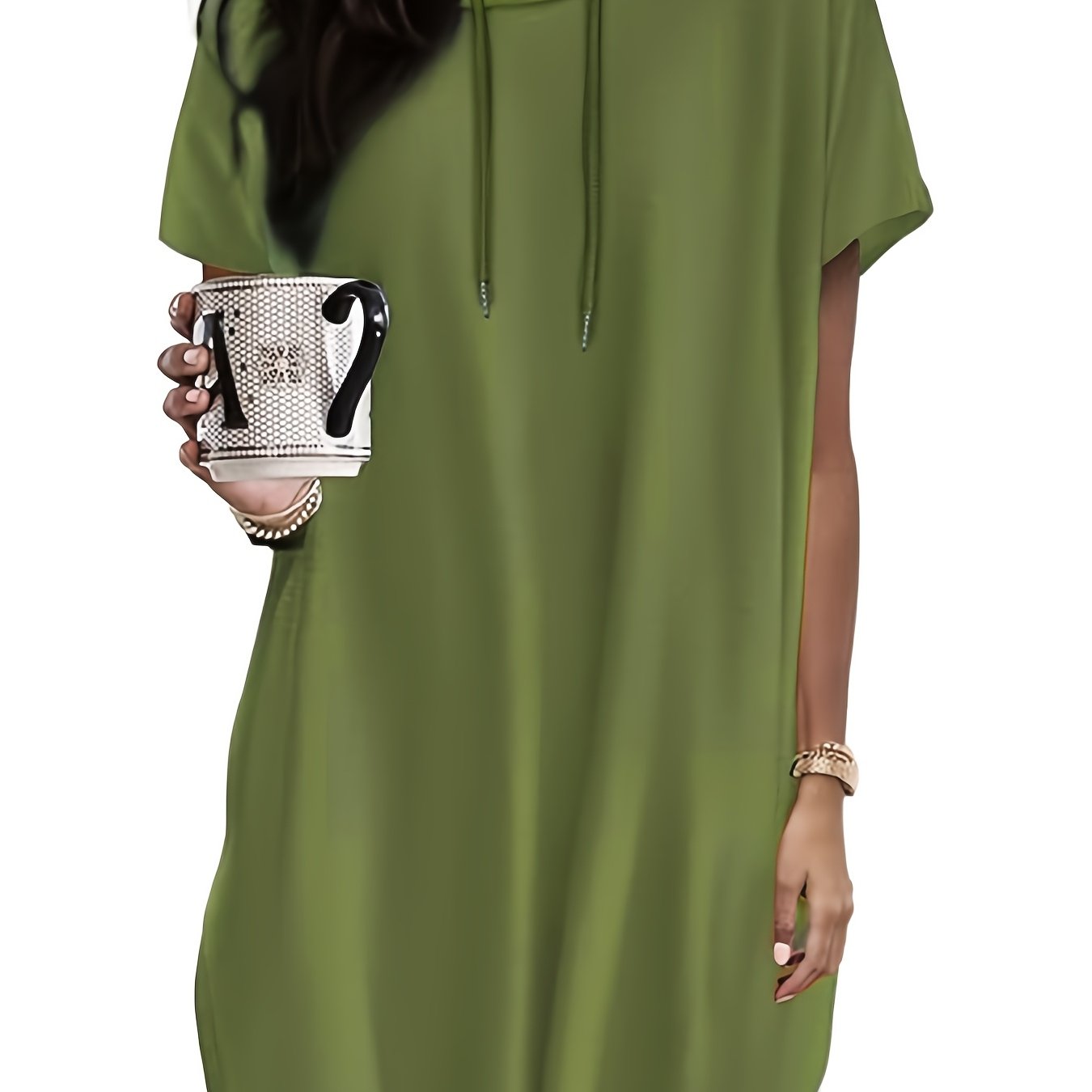 Женская футболка свободного кроя с коротким рукавом и карманами, легкий полиэстер-спандекс