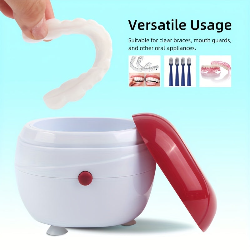 Portable Sonic Dental Cleaner Box with Filtration for Dentures and Retainers