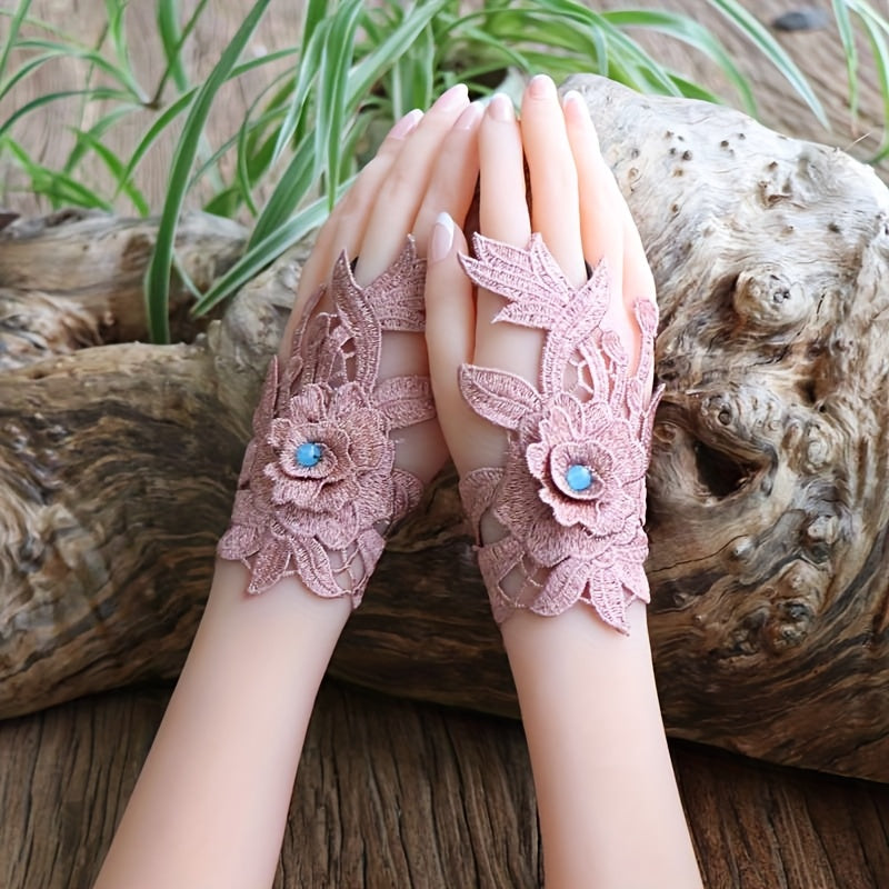 Ayollar uchun tikilgan barmoqsiz qo‘lqoplar, bilakni qo‘llab-quvvatlash bilan, polyester, moda aksessuari