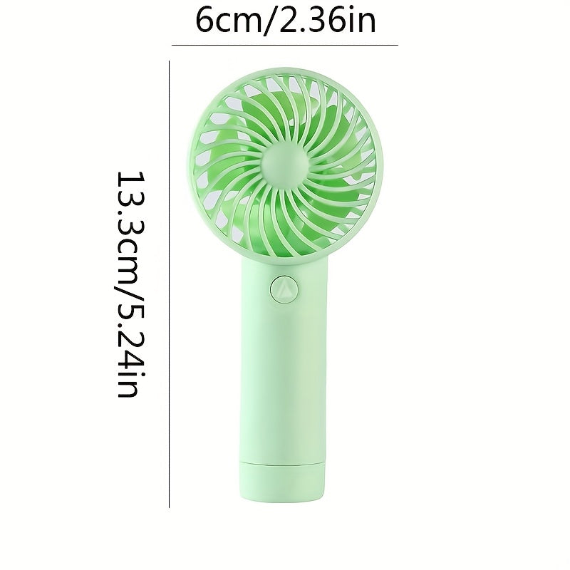 Portable Handheld Fan with 3 Speeds and Rechargeable 400mAh Battery for Indoor Outdoor Use