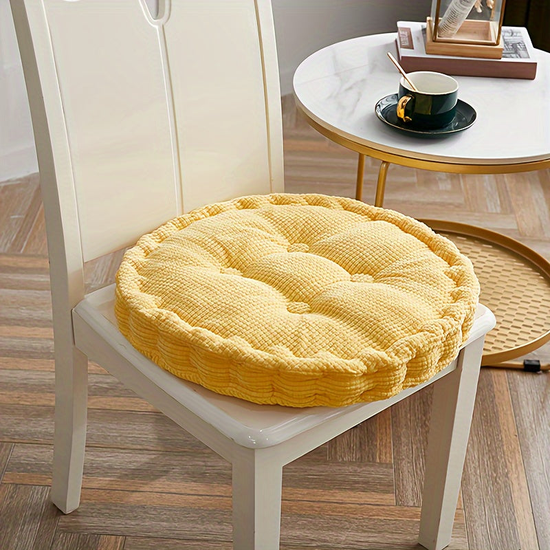 Round Dandelion Corduroy Seat Cushion for Office Bedroom Dining Chair Thick and Soft