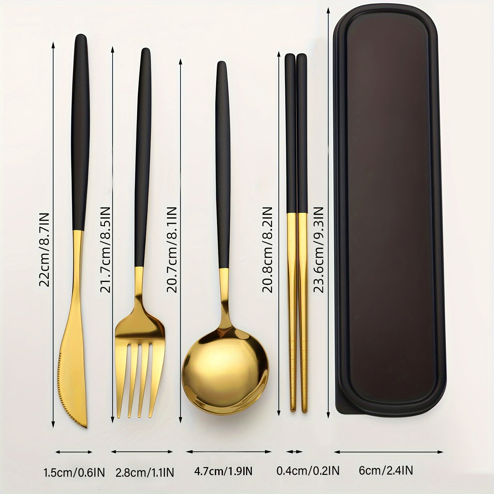 Stainless Steel Flatware Set 5-Piece Travel Utensil Set with Storage Box
