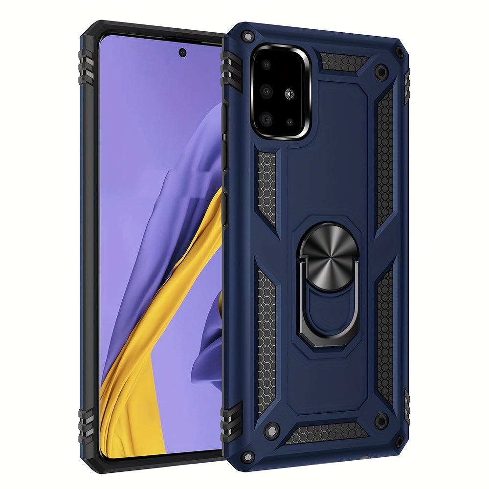 Shockproof Phone Case for Samsung Galaxy A Series with Ring Kickstand and Air Cushion Protection