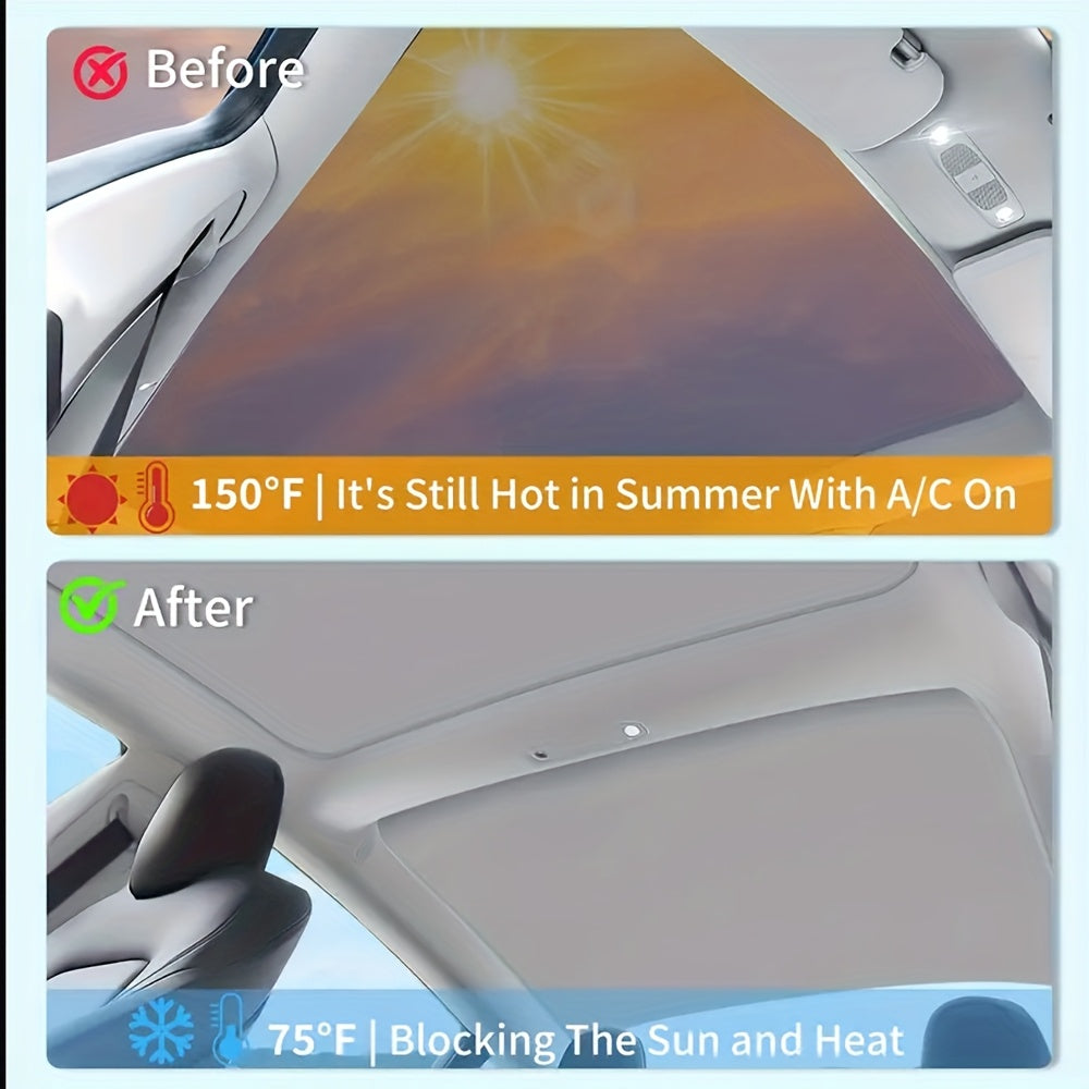 Universal Car Sunshade Curtain Dual-Layer UV Heat Insulation for Vehicles