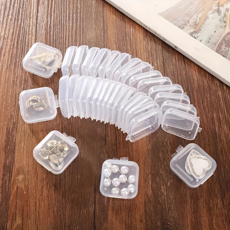 20-Pack Rectangle Plastic Storage Boxes with Lockable Lids for Jewelry and Accessories
