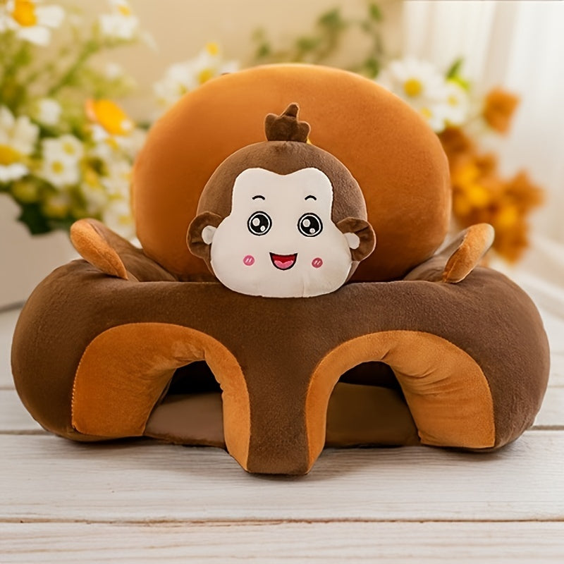 Baby Floor Seat with Plush Animal Design Support for Sitting Up Learning to Sit