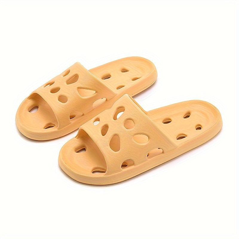 EVA Slippers Solid Color Hollow-Out Non-Slip Drainage Shower Slides
