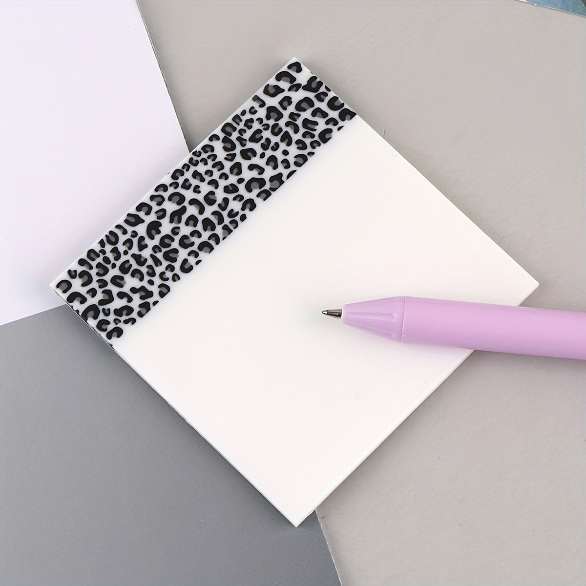 Notas adhesivas de estampado de leopardo, etiquetas adhesivas reutilizables para correcciones y marcado