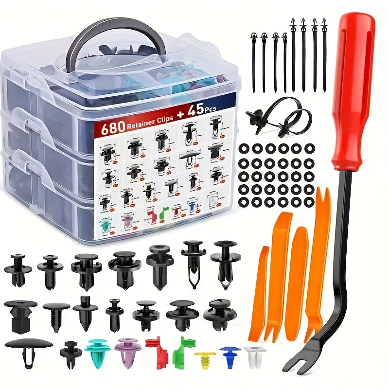 Universal Car Fastener Kit 1240 Pcs Bumper Clips Auto Fasteners