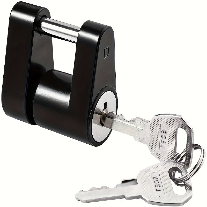 Heavy-Duty Zinc Alloy Trailer Coupler Lock 1/4 Inch Pin Anti-Theft for RVs Trucks Boats White Cylinder Options