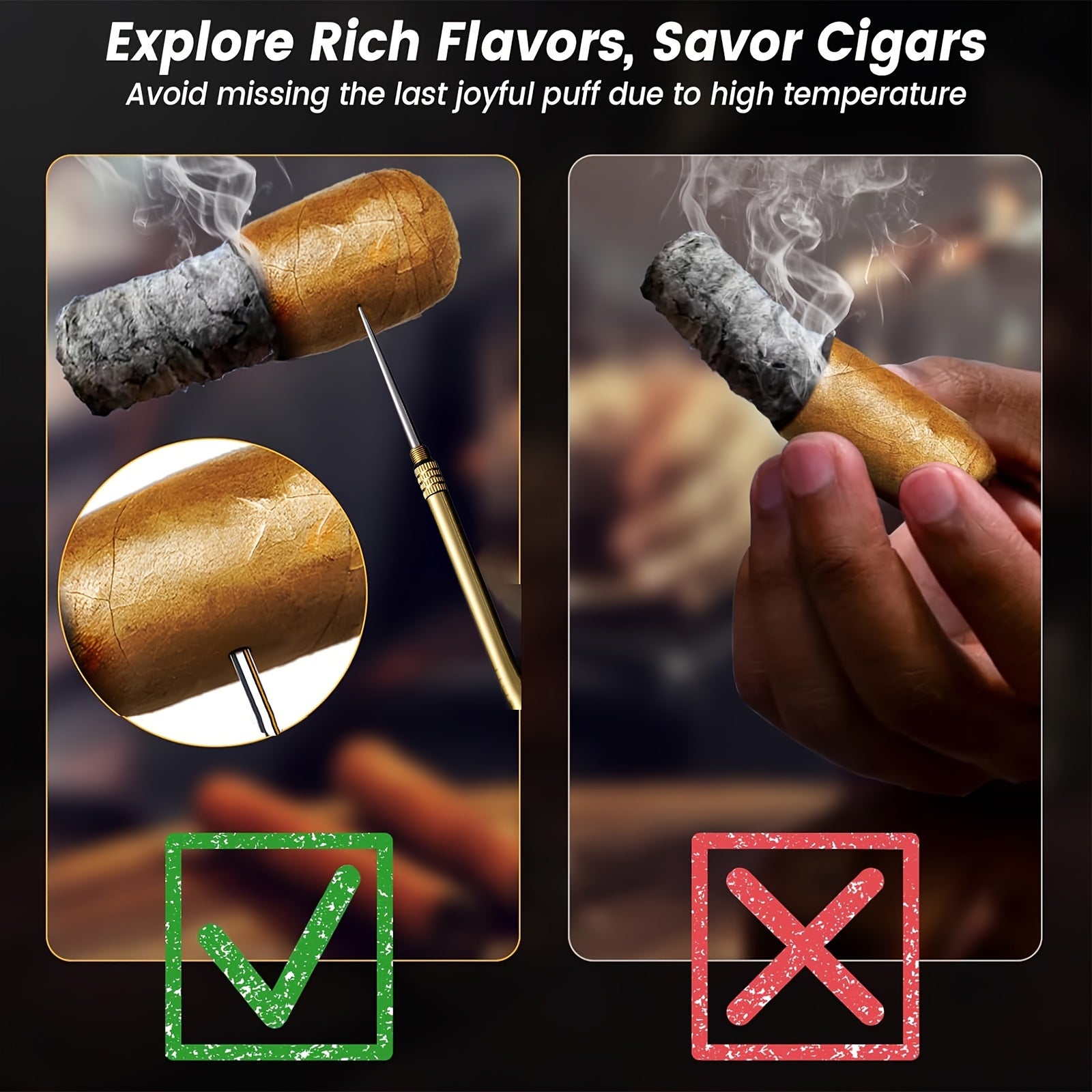 Stainless Steel Cigar Enhancer Tool for Enthusiasts Durable Finish