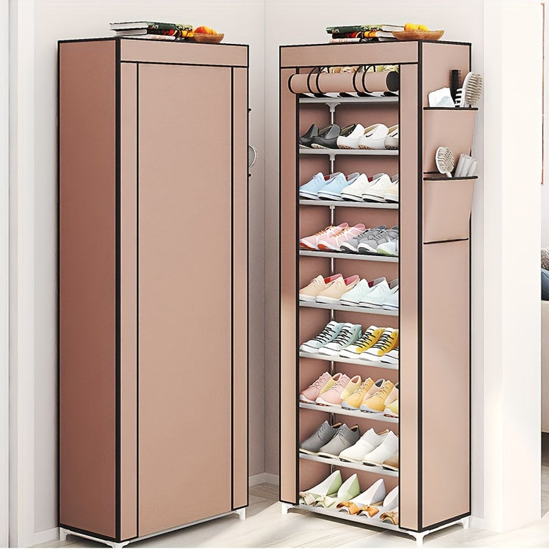 Multi-Level Shoe Organizer Plastic Metal Compact Home Storage