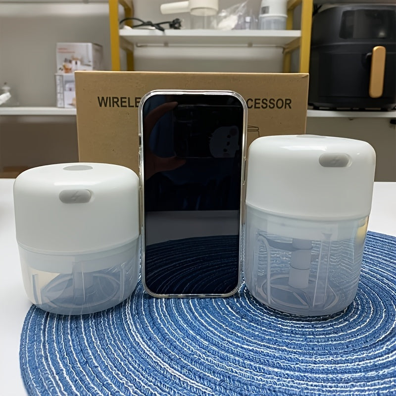 Electric Garlic Chopper 8.45oz Rechargeable Kitchen Shredder for Cooking