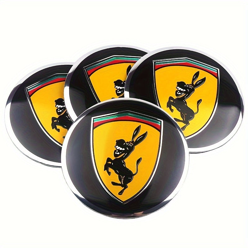 4pcs Aluminum Car Wheel Center Hub Cap Emblem Badge Decoration Funny Donkey Logo