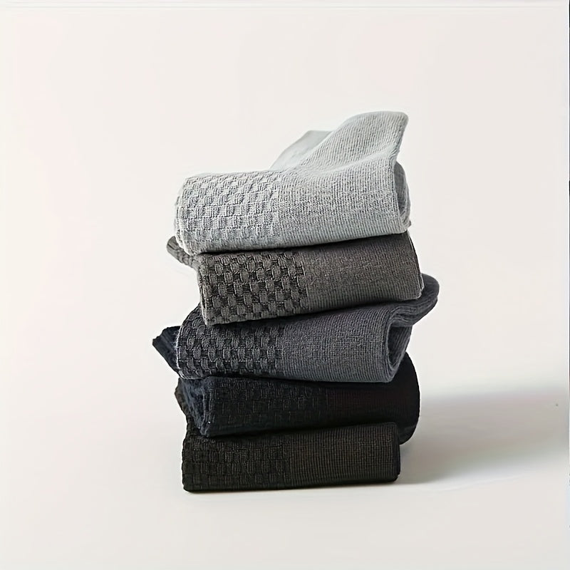 Men's Bamboo Fiber Crew Socks 10 Pack Breathable Comfortable Casual Business