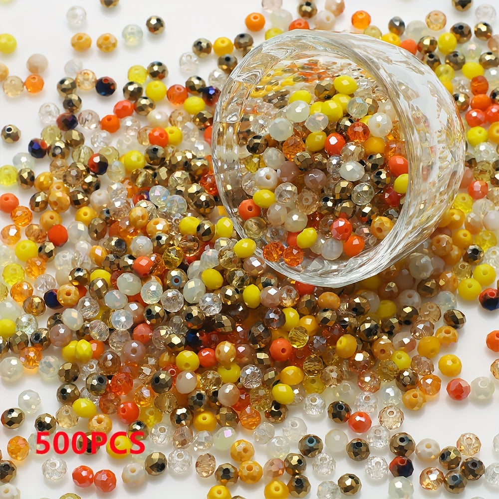 500 piezas de cuentas de vidrio plano de 3 mm de colores mezclados para hacer joyería y arte de uñas