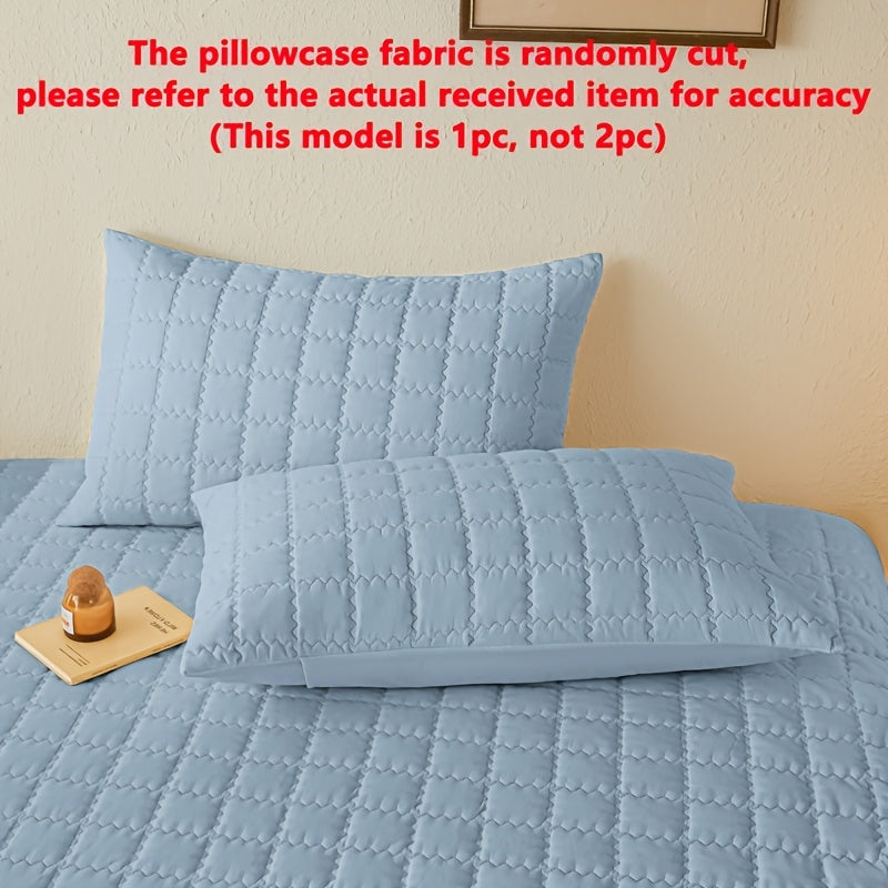 Square Pattern Waterproof Pillowcase Soft Breathable Skin-Friendly Bedroom Decor