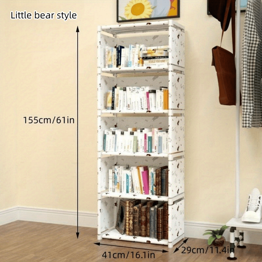 5-Layer Bookshelf Storage Cabinet for Bedroom and Living Room Organizing