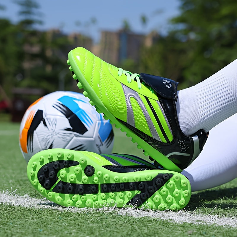 Men's All-Season Soccer Cleats Geometric Pattern Faux Upper Rubber Sole EVA Insole Outdoor Training