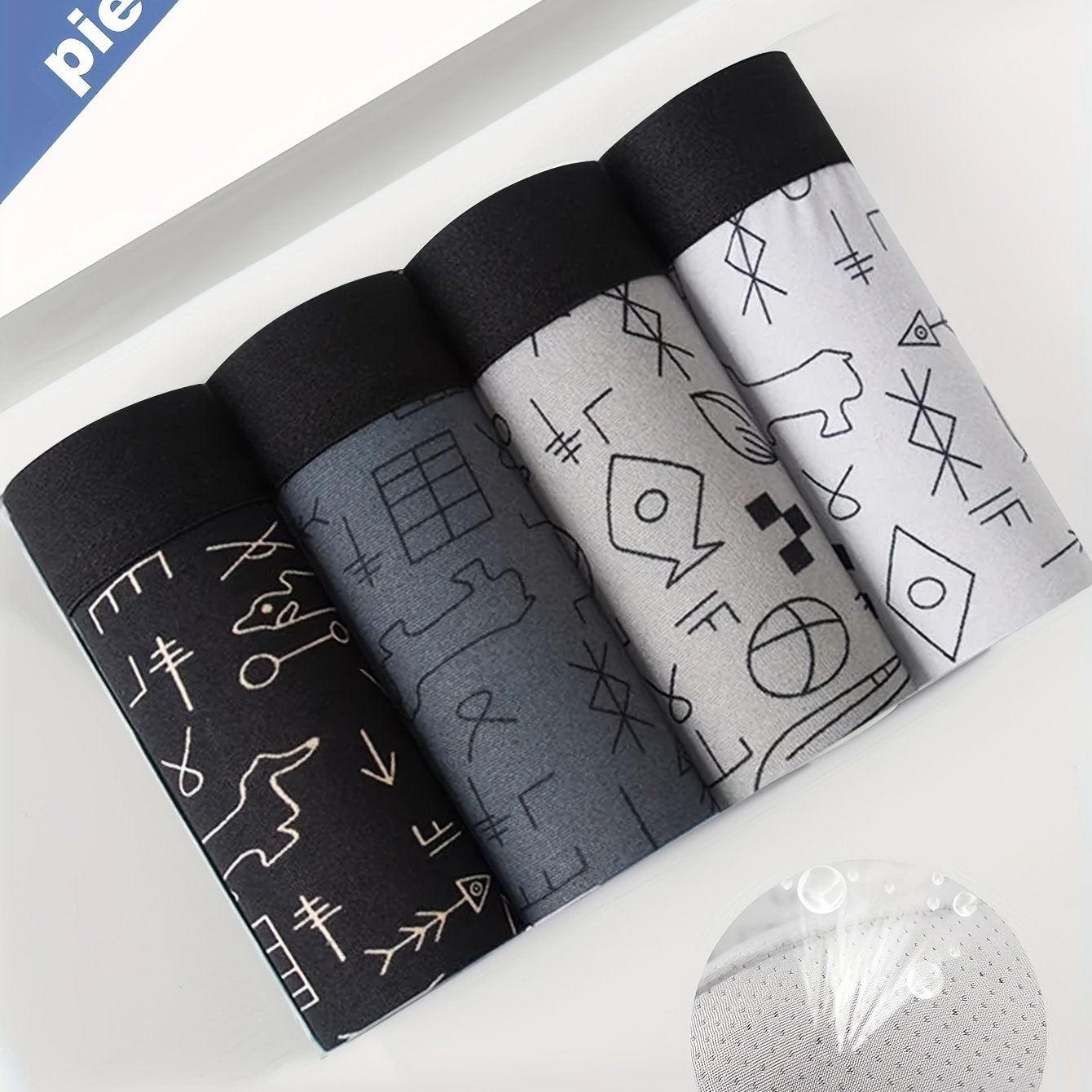 4 to'plam erkaklar uchun tekis burchakli ichki kiyim