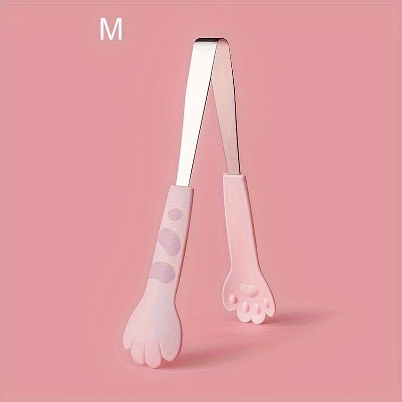 Stainless Steel Cat Paw Shaped Kitchen Tongs for Cooking and Serving