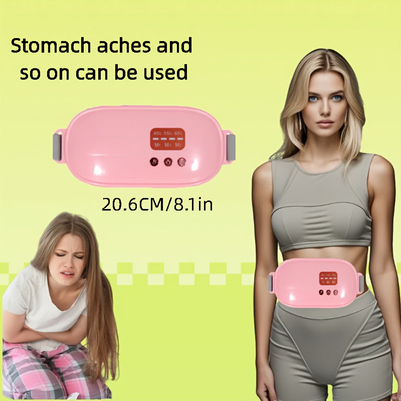 CMH qayta zaryadlanadigan isitiladigan massaj kamar, ayollar uchun moslashtiriladigan harorat, USB/akkumulyator bilan ishlaydi, xola va qizlar uchun ideal sovg'a, terapevtik kamar, ko'p funksiyali bel kamar.