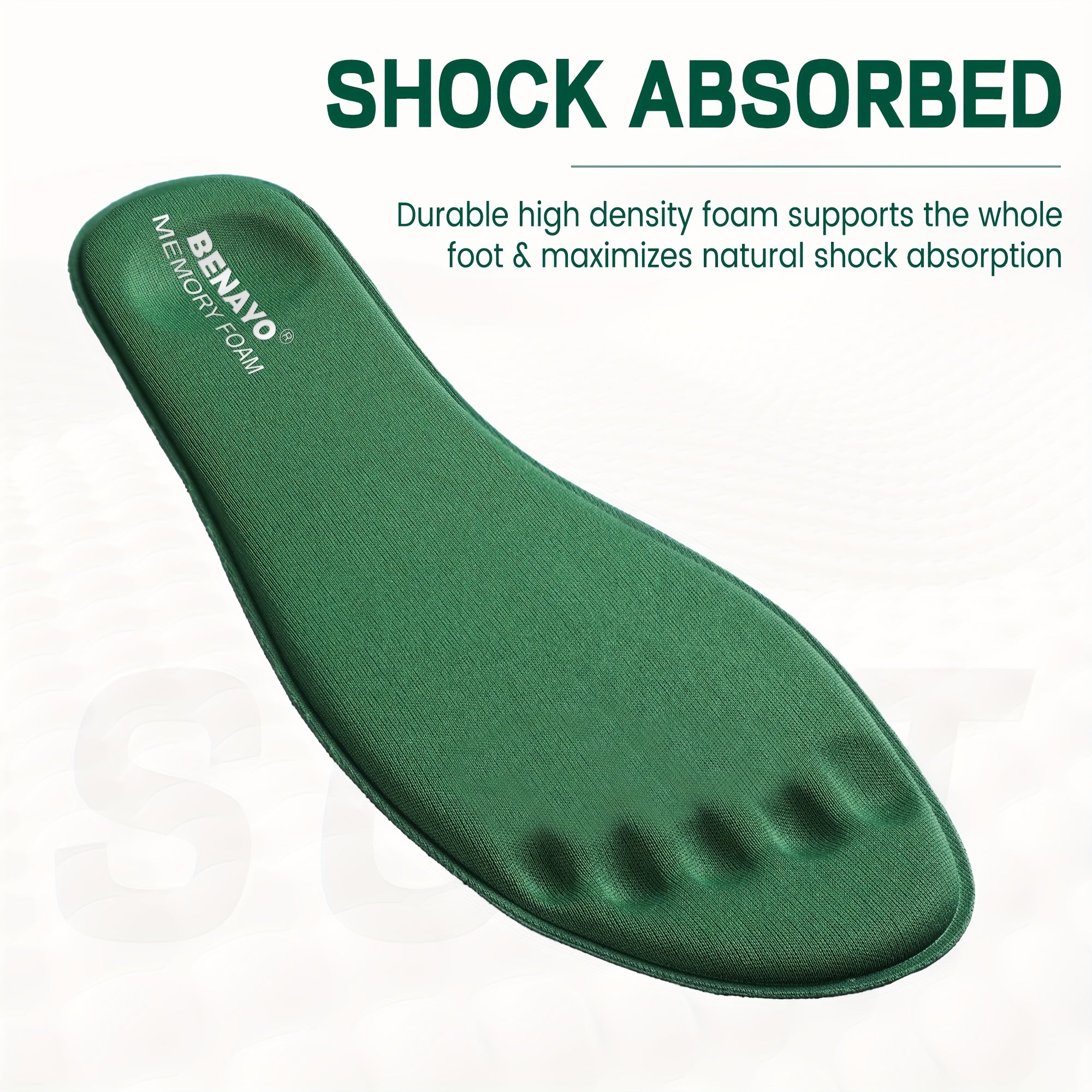 Mens Womens Memory Foam Shoe Inserts Breathable Shock Absorbing Cushioned