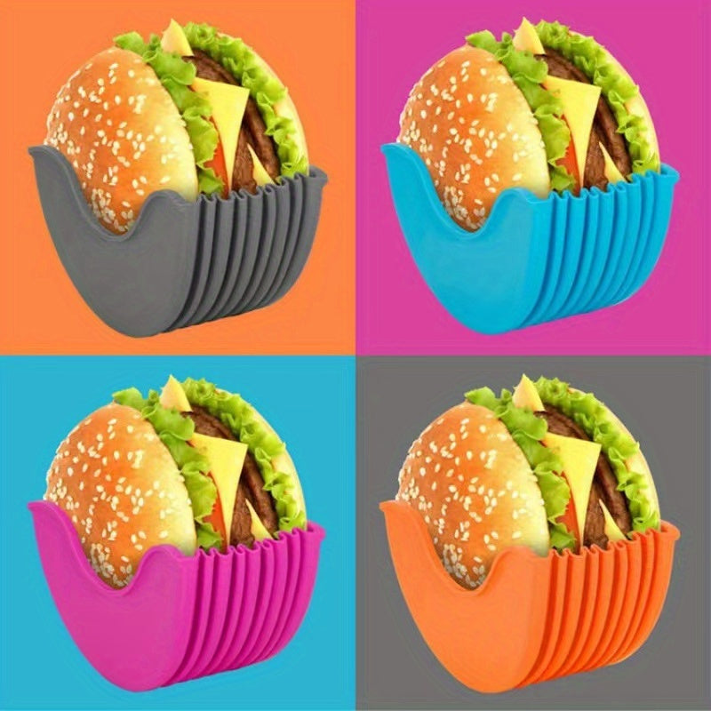 Expandable Silicone Burger Rack Set for Storing and Organizing Kitchen Tools