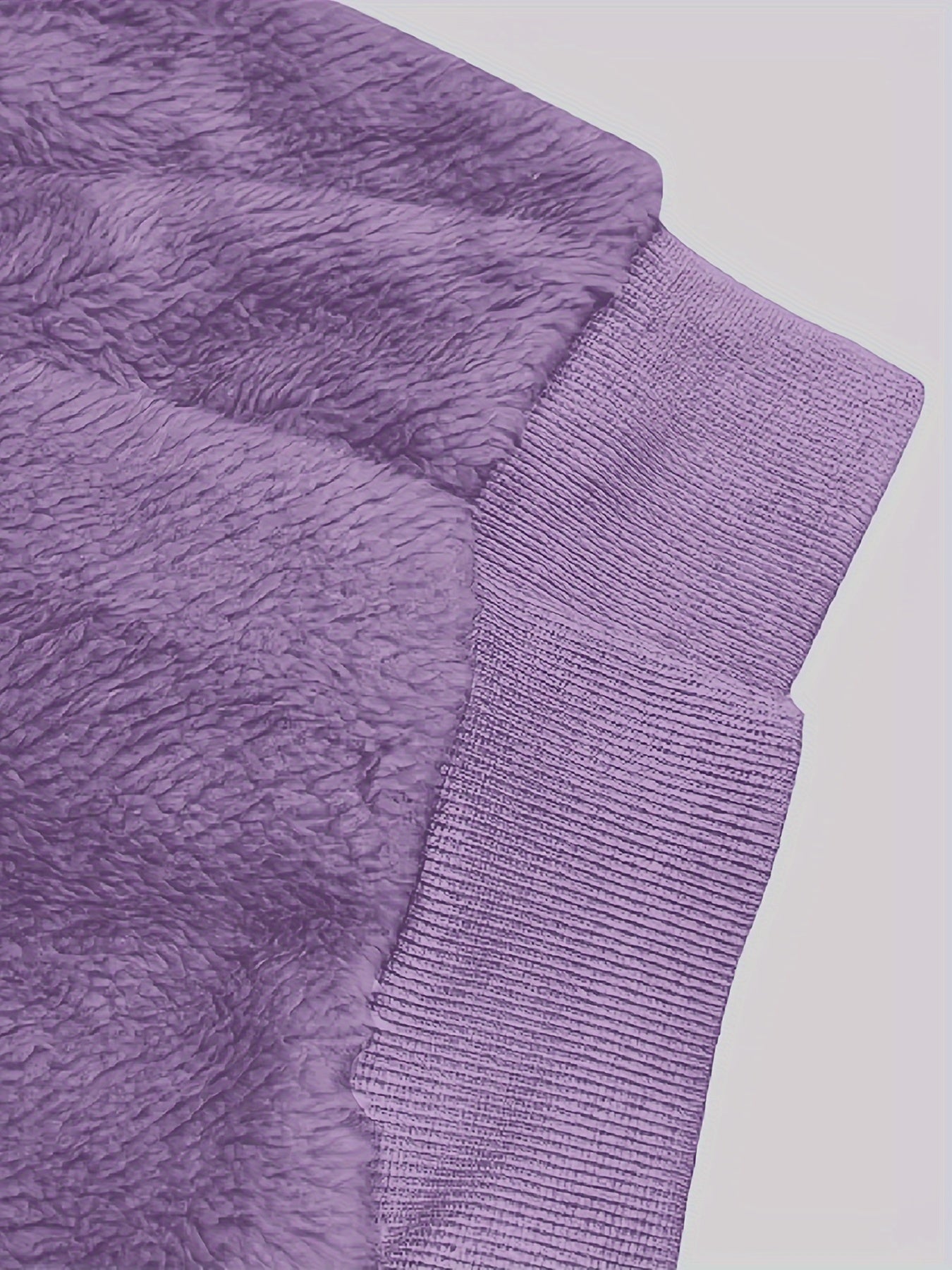 Loose Plush Hooded Jacket for Women Fall Winter Micro Elastic Polyester Solid