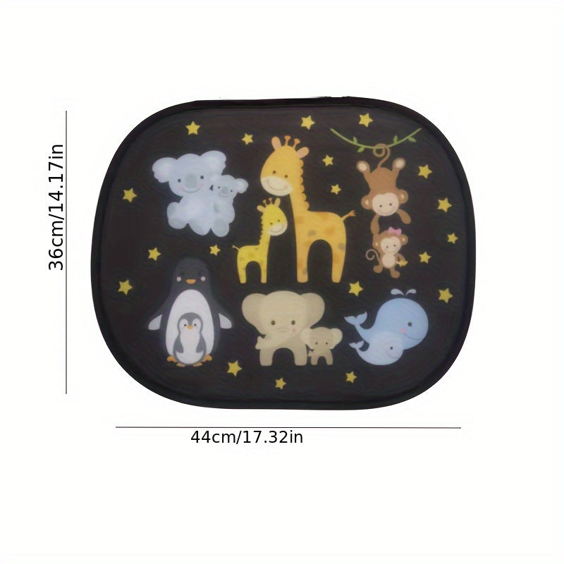 2 dona Avtomobil quyosh oynasi soyabonlari multfilm bosimi UV himoyasi quyosh niqobi