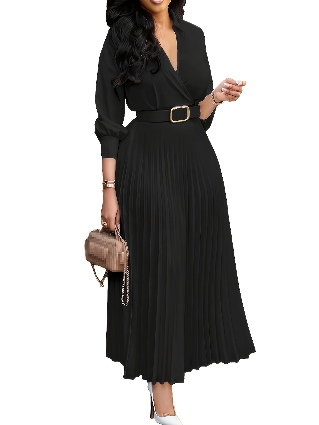 Ayollar uchun Qizil 100% Polyester Midi Ko'ylak, A-Line Swing Usuli, Belbog' bilan, Yengil Yaka, Bir Rangli, Bahor/Kuz Mavsumiga Mos, Nafis Katta Yoshdagi Moda